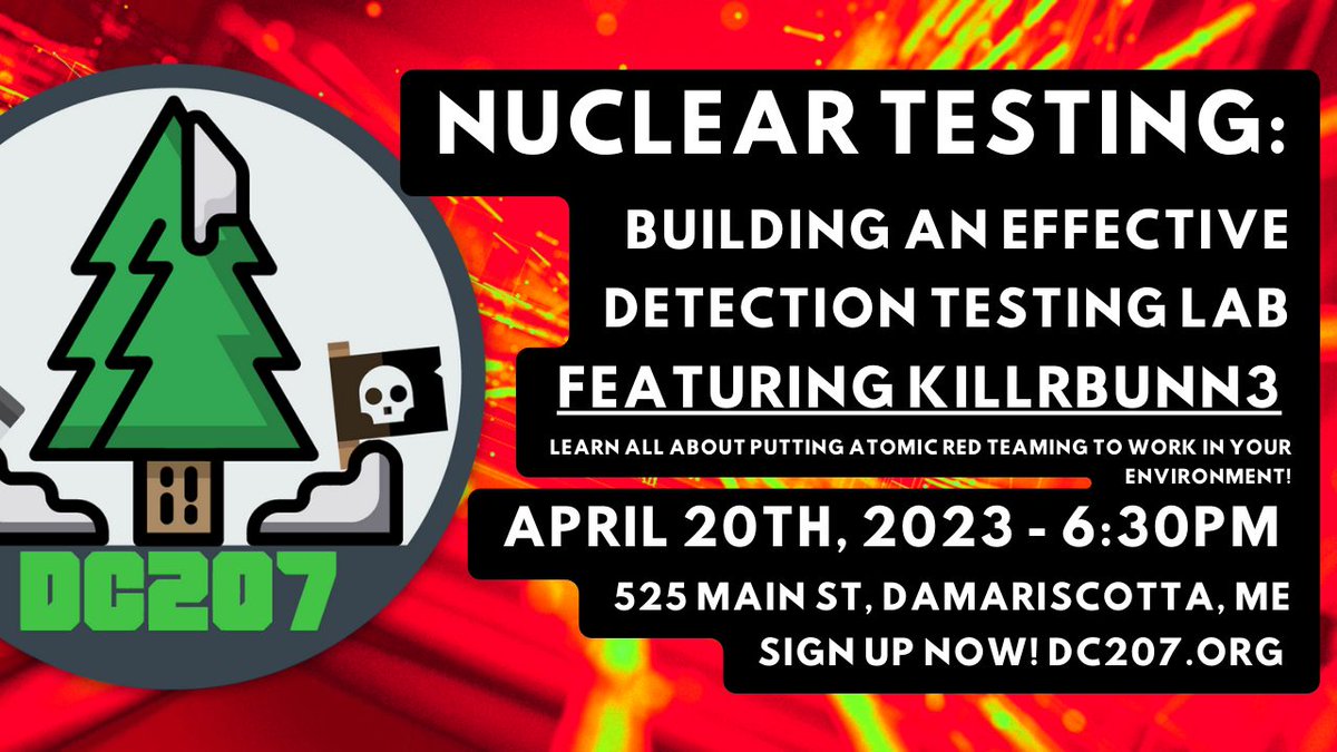 dcg207's tweet photo. #DC207 is back in April, so come get your #hack on! Join us on 4/20 as we explore #AtomicRedTeam, the pre-built test library for red teams. Discover the ins and outs of tests, events, and valuable insights we can glean. Sign up now! https://t.co/pUNQQSXQtl #DCGROUPS #DEFCON https://t.co/x2kbIOBYxF