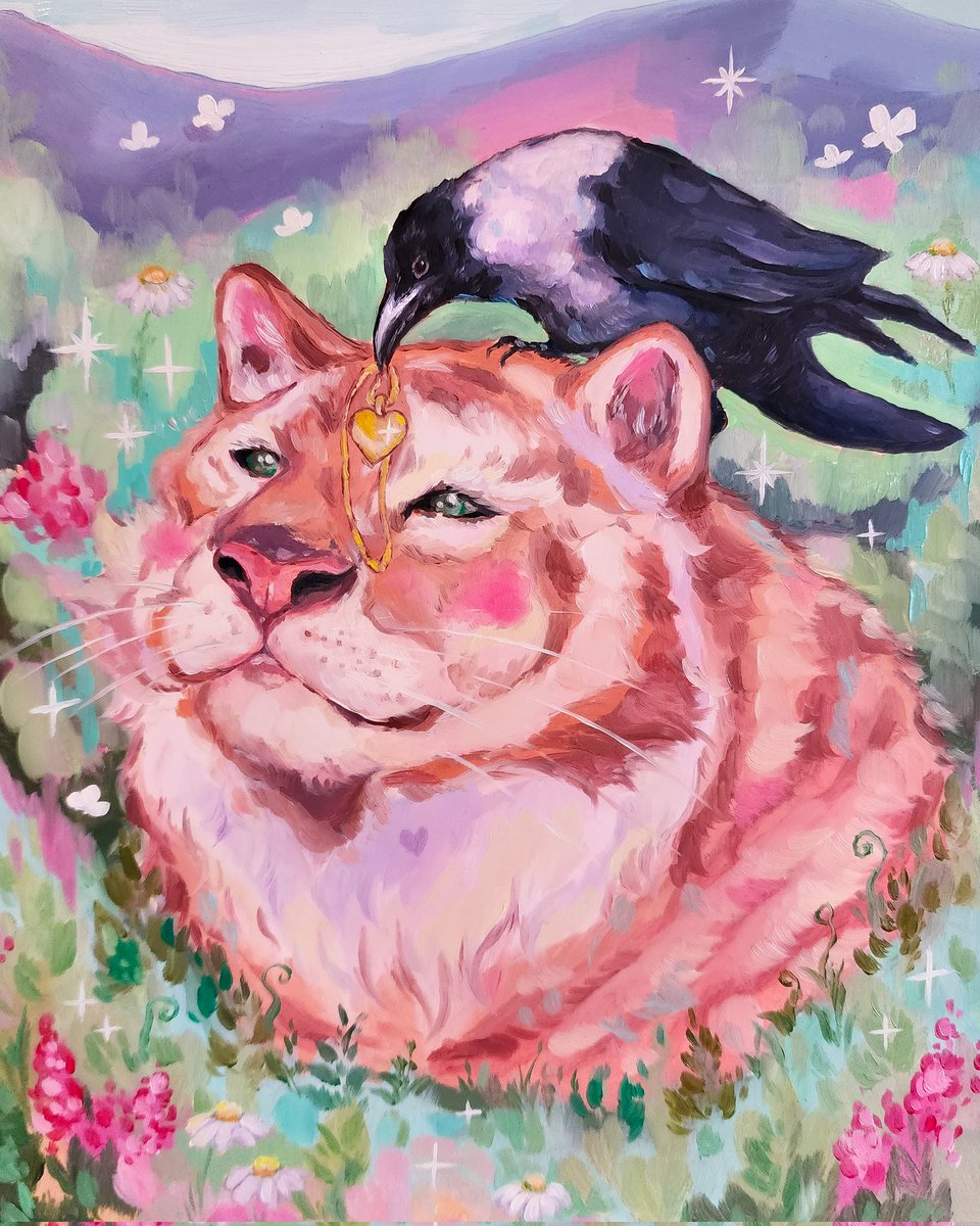 shelbyj_art's tweet photo. #PortfolioDay hi! 💓 im an oil painter and i love painting little critters and warm moments, fantasy and whimsy to make the days feel a bit lighter 💓 https://t.co/r9f42LTxFN