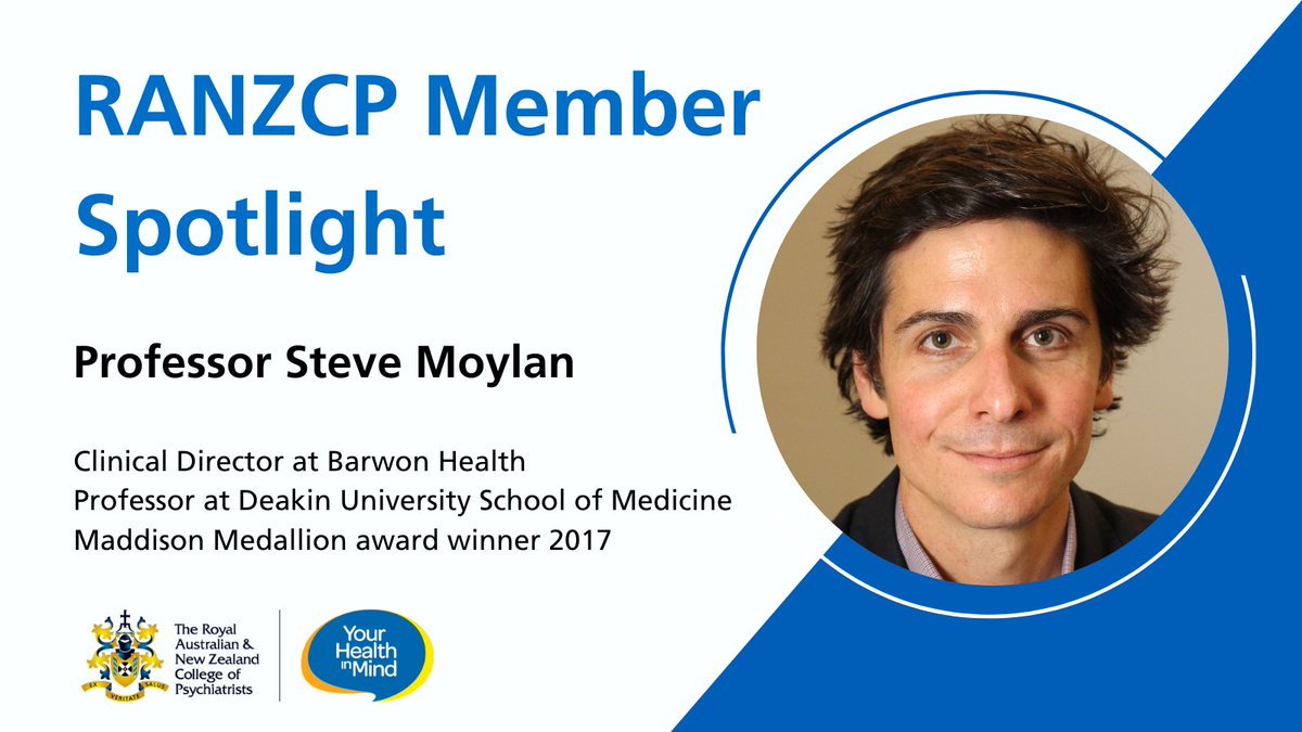 #RANZCPmember spotlight – We spoke with Prof @SteveMoylan__ Clinical Director at @BarwonHealth and Professor at @Deakin University School of Medicine about his #psychiatrycareer and what it meant to him to win the Maddison Medallion award in 2017 ranzcp.org/news-policy/ps…