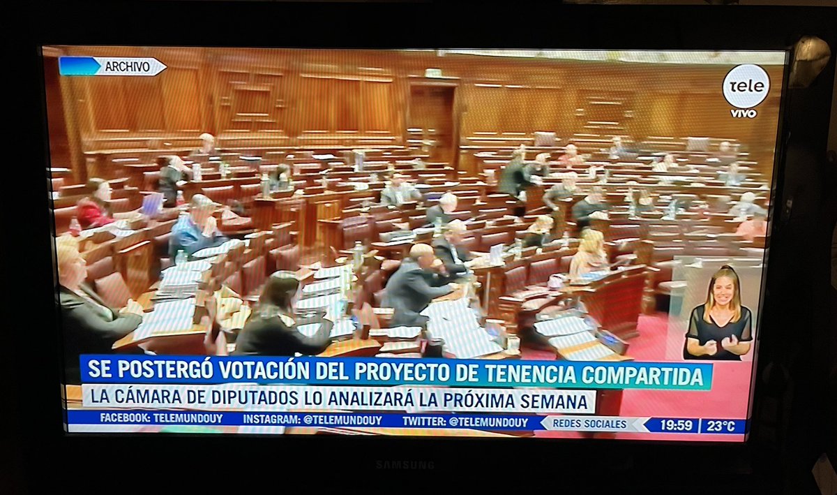 Desazón y tristeza x suspensión de debate hoy en plenario de @DiputadosUY del proyecto de ley de Tenencia Compartida! 

Hace años que se discute este tema,1/2 sanción en el Senado, tiempo para estudiarlo y fijar posición tuvieron,la verdad no se entiende. 

#TenenciaCompartidaYa