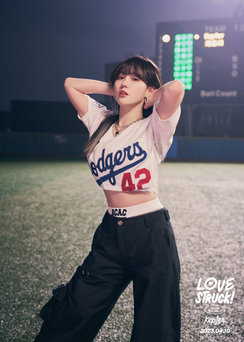 Swinging for a 'Love Strike' with my Kep1er teammates! ⚾️❤️ Can't wait for you all to see our new mini album <LOVESTRUCK> and feel the love we put into every song. Are you ready to catch our love ball? 😘