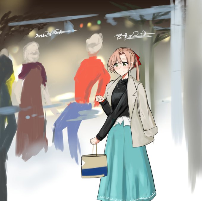 「blue skirt long skirt」 illustration images(Latest)｜5pages