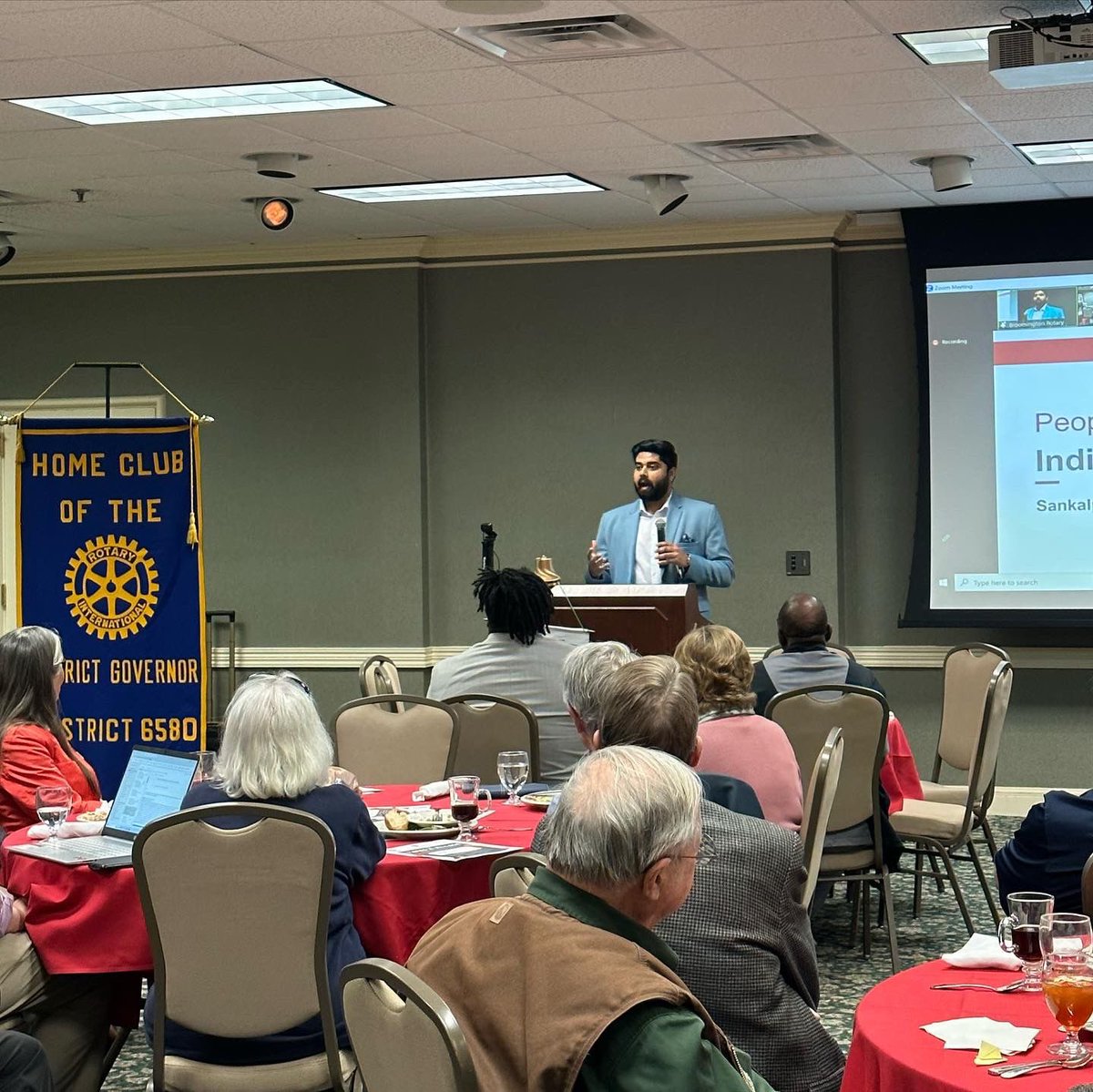 Today we were invited to the Bloomington Rotary Club where <a href="/sankalpsharma23/">Sankalp Mohan Sharma</a> spoke about his journey as the Founder of People of IU.

A wonderful brunch filled with some amazing Bloomington Residents who go above and beyond in service to the city and the state!