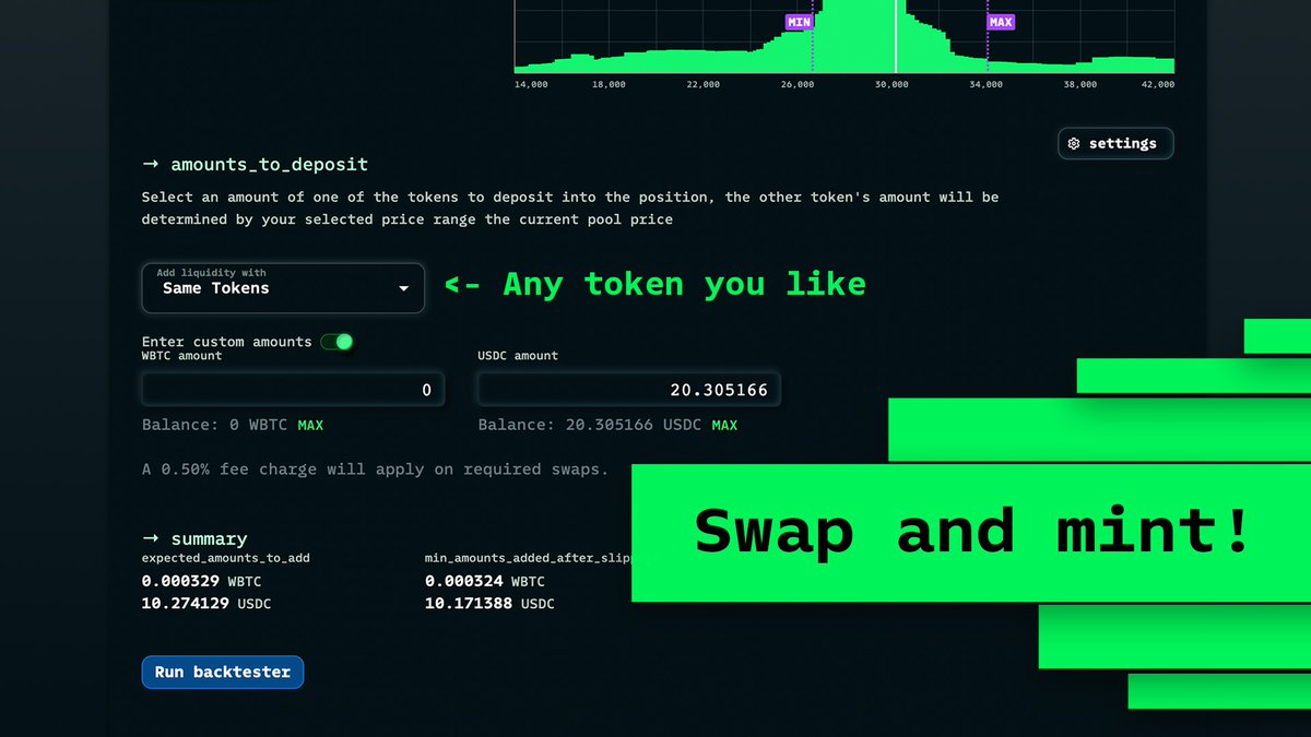 revertfinance's tweet photo. 1/5 We're pumped to unveil the most sought-after feature from a year's worth of user interviews: "Swap and Mint"! This nifty addition to our Initiatoooor is set to streamline how LPs craft new positions on UniswapV3. Here’s the breakdown: https://t.co/iz9bXRilAE