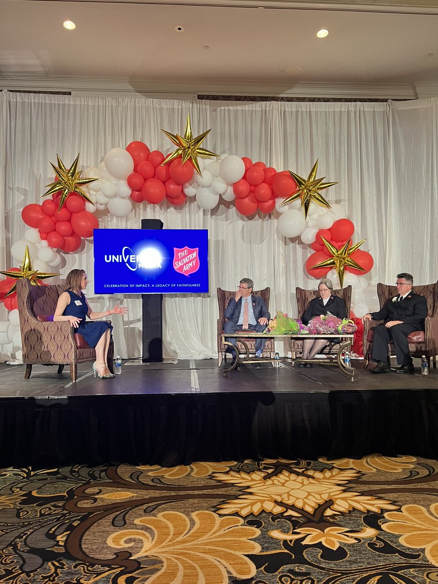 Our fireside chat is underway at our Celebration of Impact event! Thank you @CandaceScalese for interviewing Major John & Liz Griner and George Nahodil of @Members1stFCU 🎉

#tsahbg #tsaimpact