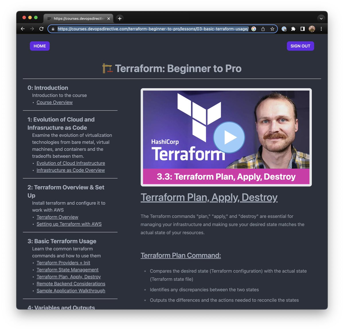 sidpalas's tweet image. My FREE course &quot;Terraform: Beginner To Pro&quot; (300k+ views on YouTube) just got a major upgrade! 🎉

In addition to a companion GitHub repo (which it always had), it now has written guides for every lesson! 📝

This should make it much easier to find the exact info you need! 👇
