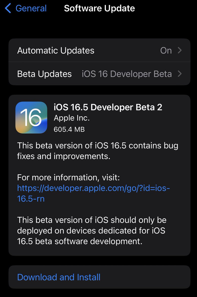 MrNobleTV's tweet photo. Whoa 🤩👍.. Apple Released iOS 16.5 Developer Beta 2 .. #apple #iOS16 #iOS165 #ios16beta #iPhone https://t.co/9bPR45pPB1