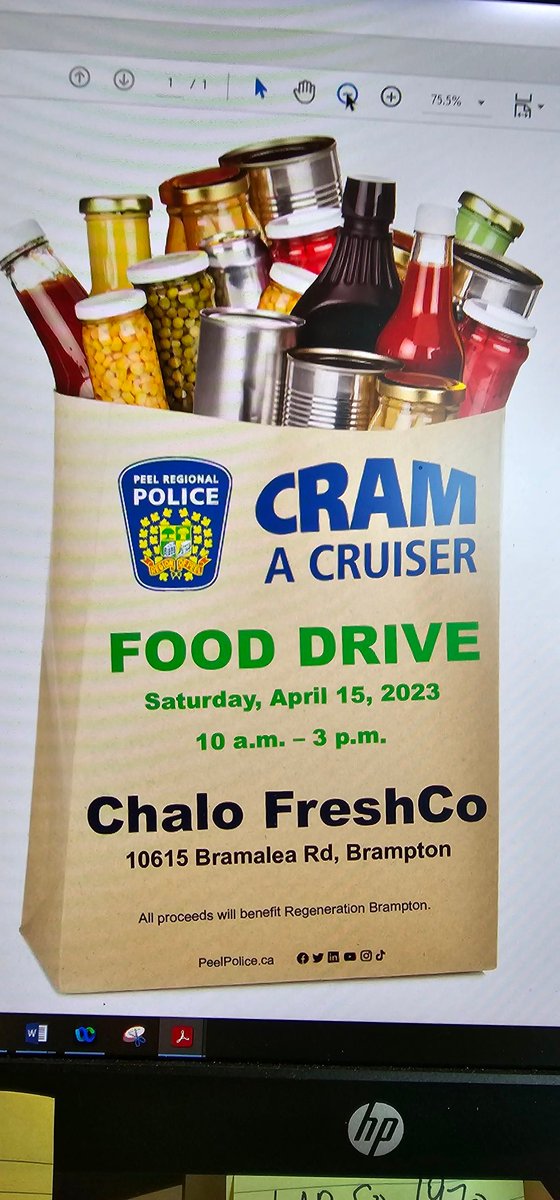It's that time again folks!

The first of 2 BIG food drives will be taking place this Saturday April 15 at our reg spot  <a href="/sobeys/">Sobeys</a> Chalo Freshco with <a href="/PeelPolice/">Peel Regional Police</a>. 

Our community needs us &amp; let's notch disappoint - we aiming for 40k of food this session. 

Proceeds  <a href="/RegenBrampton/">Regen Brampton</a>
