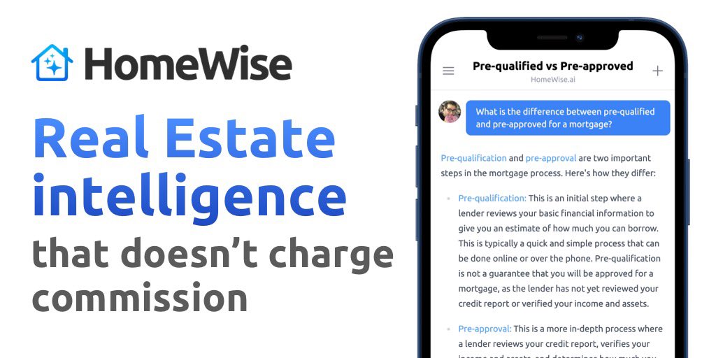 Tyler_Okland_MD's tweet image. We've been building 🛠️

Introducing HomeWise, the first AI assistant for residential real estate.

Buying or selling a home? 

HomeWise is like having a real estate genius in your pocket - one that doesn't charge commission.