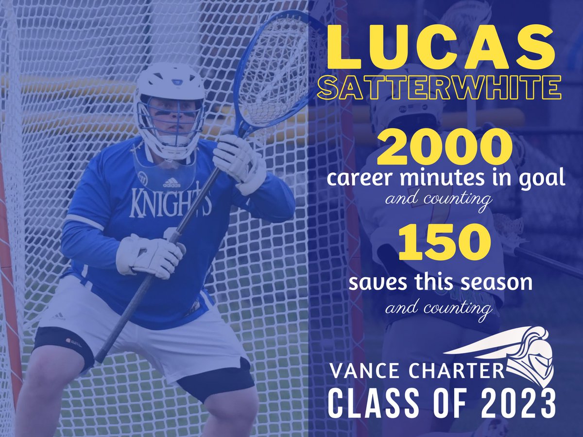 GavynSandlin's tweet photo. Big game tonight! Conference win against Voyager. Congratulations to Lucas and Daniel on their accomplishments. Thank you guys for helping me reach 200 career points! Could not have done it without you all. #knightslacrosse #lockedin #allin123 https://t.co/JTr8Esqr8V