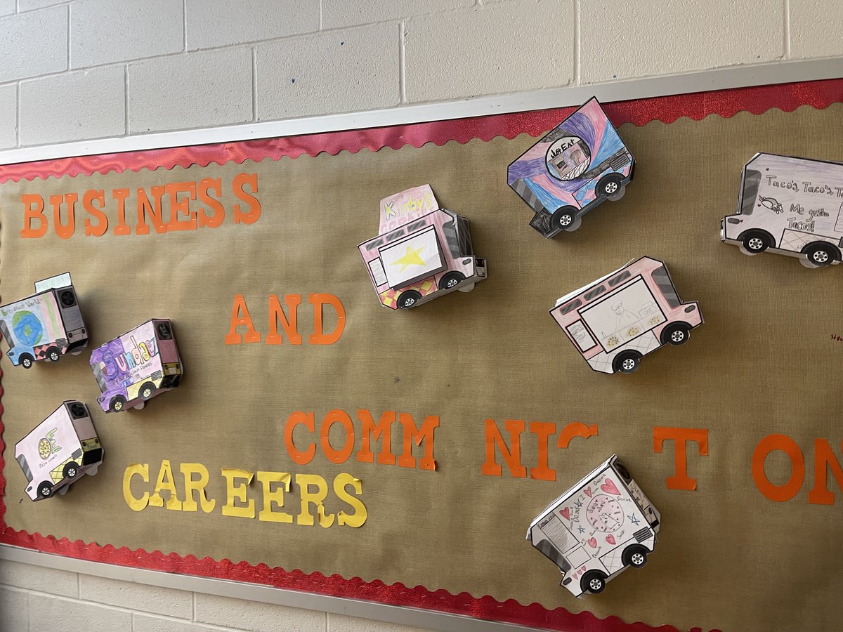 Huge shout out &amp; thank you to Mr. Kendall Boyd for serving as a guest speaker! He has a wealth of knowledge! Students were able to make real world connections to business plans &amp; marketing! Also, we are loving the display of food trucks on the board! <a href="/ExploreJCPS/">JCPS Explore Pathways</a> <a href="/JCPSAsstSuptMS/">Heather Benfield</a>