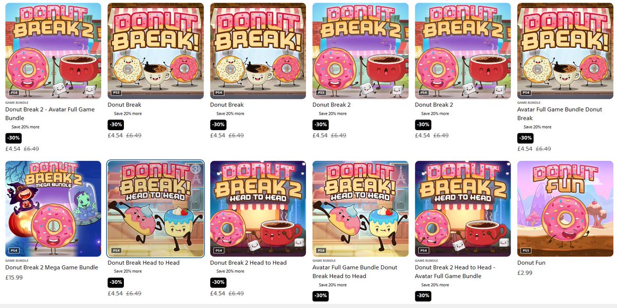 Donuts on sale in the EU! 50% with Playstation plus.
store.playstation.com/en-gb/search/d…
#donutbreak2 #donutbreak #donutrun #smobileinc #sushibreak #ps5 #ps4 #TrophyHunting #PlayStationTrophy #playstationplus