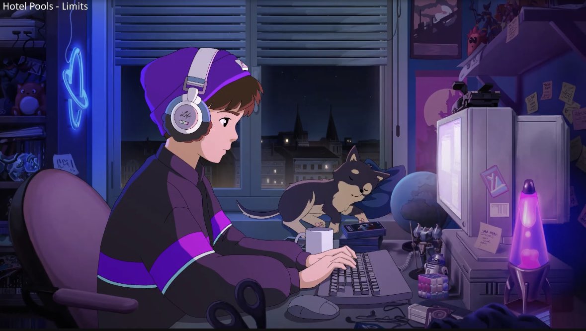 i am LIVING for this lofi girl lore, the blue window across from her was lofi boy all this time 😭😭😭