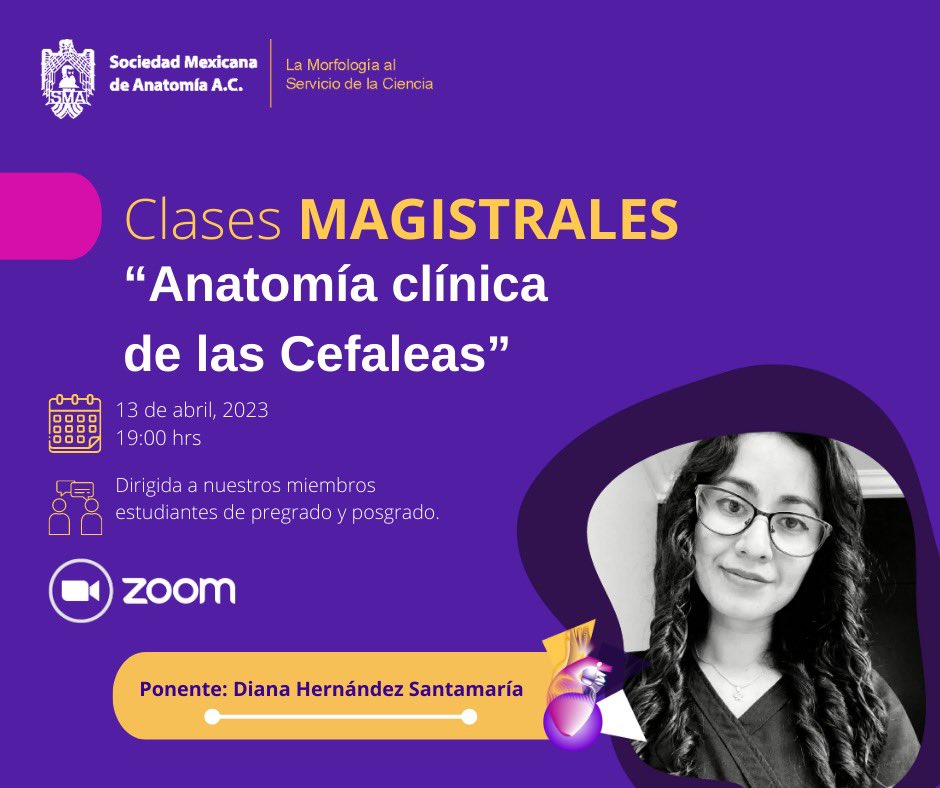 SociedadMexAnat's tweet photo. Dra. Diana Hernandez Santamaria. Neuróloga egresada del Hospital Juárez de México, Especialidad en Enfermedad Vascular Cerebral en el Instituto Nacional de Neurología y Neurocirugía Manuel Velasco Suárez, actualmente residente de Terapia Endovascular Neurológica en H. Juárez. https://t.co/Fb7yuYbFwo