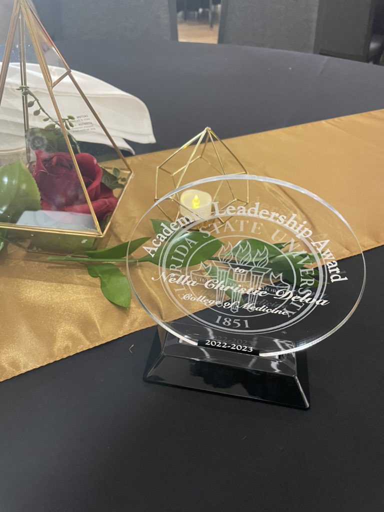 NellaDelva's tweet photo. I’m very honored to be a recipient to the “Academic Leadership Award” from College of Medicine at FSU this year. 

Leadership means “in service to others” 

Stay STEMazing 👩🏾‍🔬!! https://t.co/hTZU4xLYwf