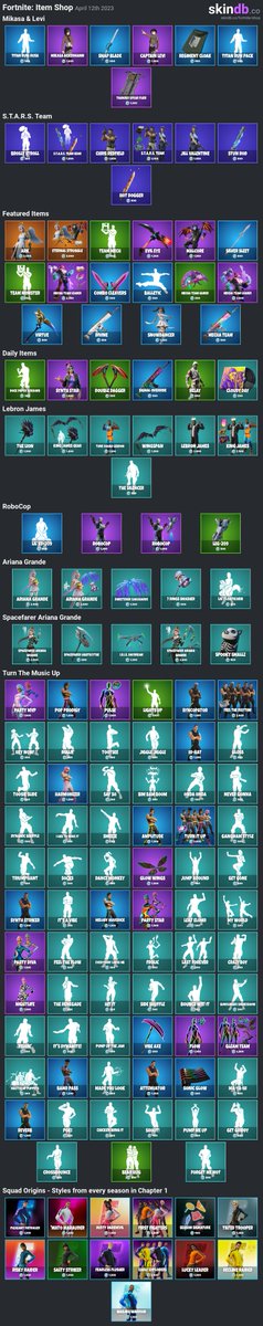 #Fortnite: Daily Item Shop for April 12th 2023
More details for each skin: skindb.co/fortnite/shop