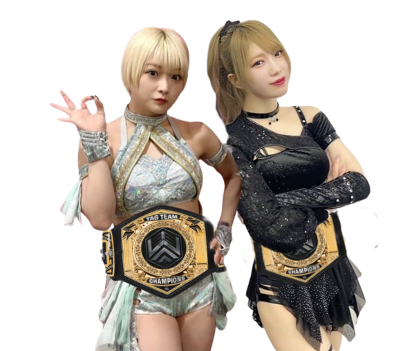HouseTsutsumi's tweet photo. Looking good with all the gold! (Yes, sometimes I wear extensions for certain photos that require an extra regal princess touch!) @StrangleMania 
#ANDNEW 
#EWCTagTeamChampions 
#UndisputedChampion 
#ShinijoshiPride 
#GrandSlamChampion
#LegendsOfTheRing
#STRANGLEMANIAXVIII https://t.co/VKB0Dk0JGE