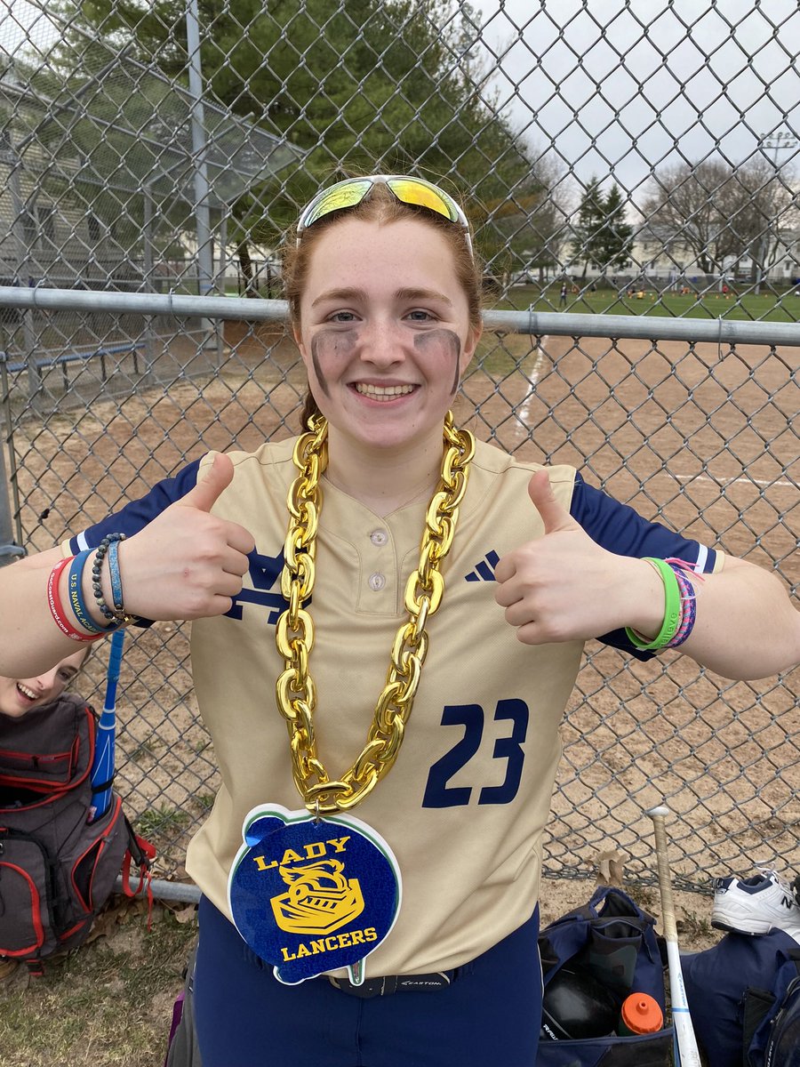 Great 4-2 W over Notre Dame Tyngsborough! Molly Hickey with a deep fly into left to score a run.. then Kristin Marchant doubled down third to score two more then pass ball by the catcher for Julia Kruse to slide into home.