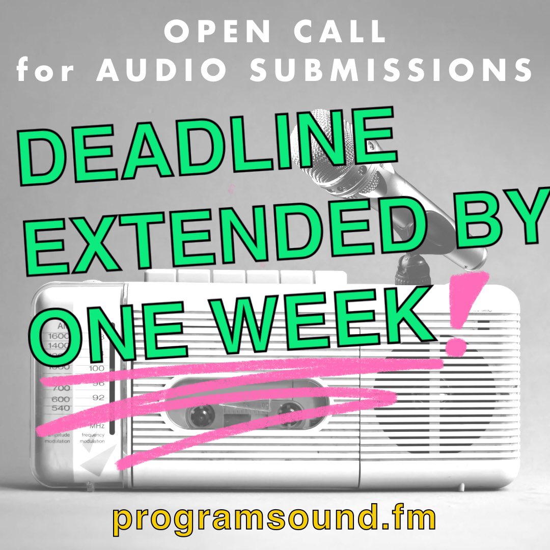 newsflash ⚡️ deadline for audio submissions has been extended by one week! 

got a story to tell? got a radio segment you’ve always want to try? got something you’ve already made? TELL US

link in bio

step up to the mic ✨📻🎤