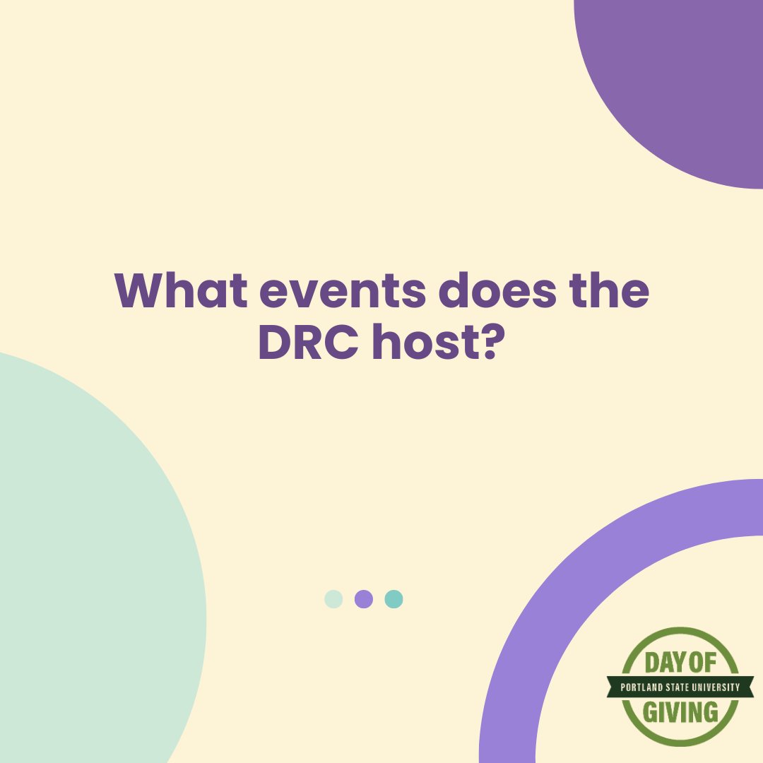 pdxdrc's tweet photo. Tune in tomorrow, Day of Giving, to learn about an accessible event the DRC can host if we meet our goal! #PSUDayOfGiving (Donate here: https://rb.gy64k4e) https://t.co/b8jGUm3yru