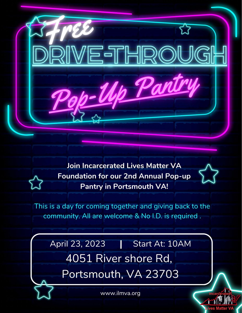 ILMVA was created by Derek Stephens who is currently incarcerated in @VADOC Beaumont correctional center. Also a Portsmouth VA native. He has worked hard to be able to build a platform to give back to his community where he committed his crime. Please join us on 4/23 at 10am.