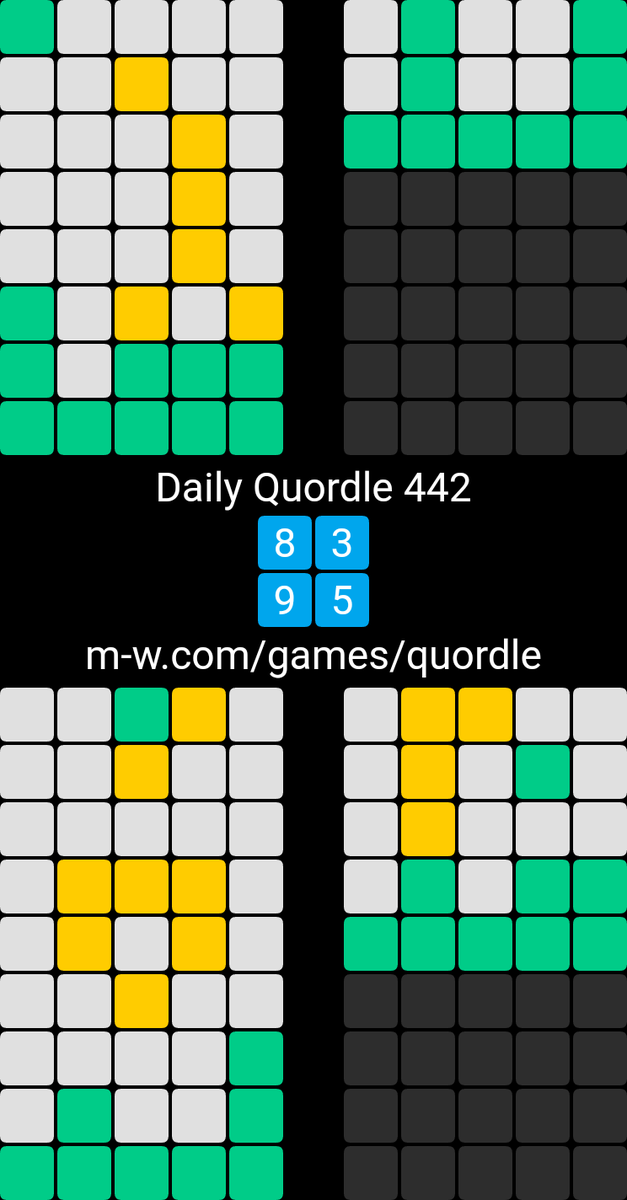 Mijidra's tweet photo. My first time playing #quordle https://t.co/1e2KzMd7ZV