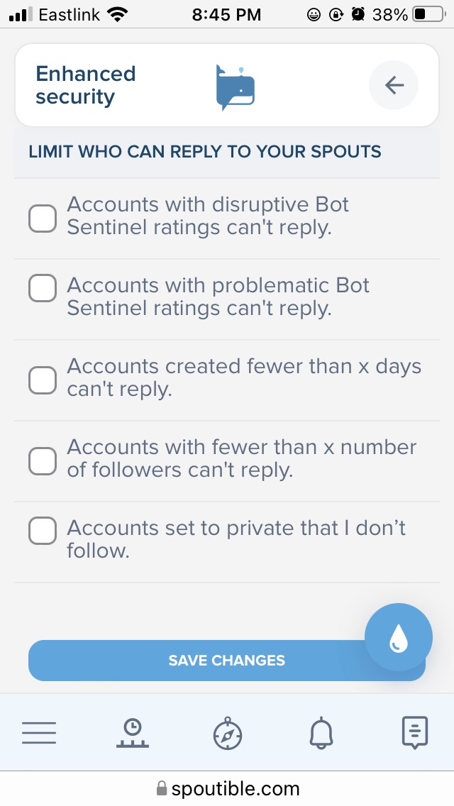 devonstrang's tweet photo. Enhanced security on Spoutible. Makes sense to me. https://t.co/StdcnKkYTX