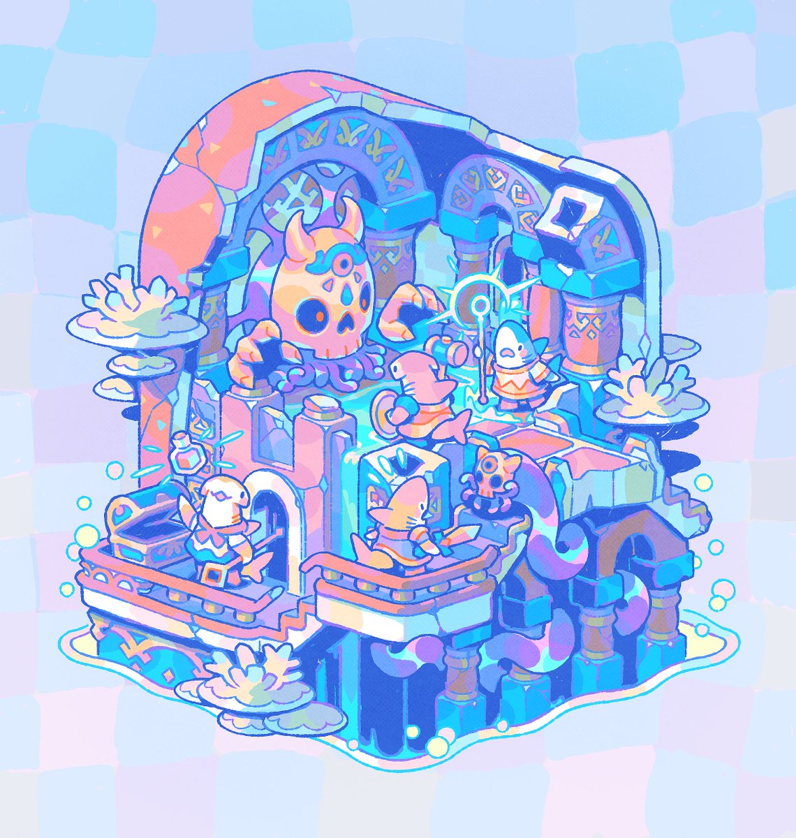 Requinoesis's tweet photo. Happy #PortfolioDay 🎨✨

Hi, I love creating little worlds for little sharks and unraveling their creative possibilities!🦈✨

My life goal is to show everyone the endless ways to represent this fascinating and misunderstood animal!✨

💌https://t.co/RjdldAqDfi https://t.co/Ts0u8jhJG9