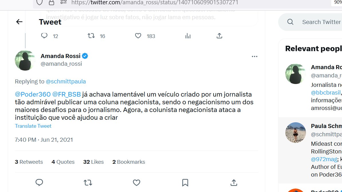 schmittpaula's tweet photo. Essa "jornalista" foi atrás do meu empregador pra me denunciar por "negacionismo". De inteligência sub-bovina, mas ignorante dessa limitação, ela perseguiu quem falava a verdade, associando maldade ao seu fosso intelectual. Eu contei sobre isso no meu tweet fixado. Leiam https://t.co/PcqDRP4ciF