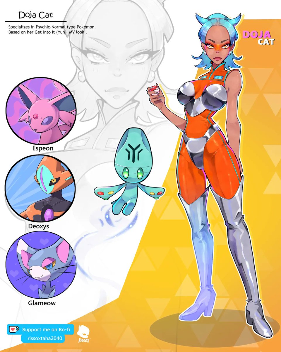 RissoxT's tweet photo. Doja Cat as pokemon trainer 
#dojacat #Pokemon #PokemonGO #fanart #animegirl https://t.co/Xx0LObtugL