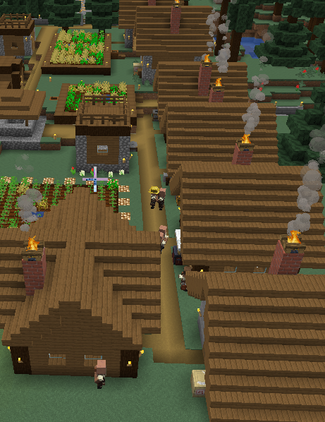 FatherWh0's tweet photo. A totally player-built village fully functioning #Minecraft https://t.co/xc1z6eDa9a