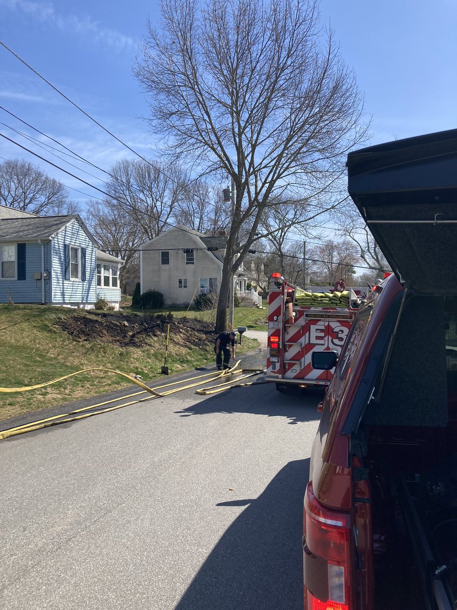 Fire conditions in RI are extremely high and Narragansett is no exception! We responded to two fires today, one of which made its way dangerously close to a residential home.  Great stop Engine 3!