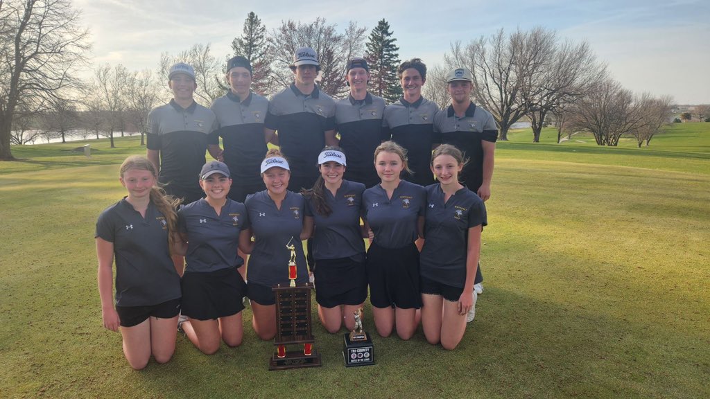 WsetGirlsGolf's tweet photo. Huskies had a great tournament day starting in Afton at Lakeshore country club. Then ending with 9 holes at Crestmoor Golf club. Huskies girls and boys won the tournament overall shooting a 705. 🥇

Jaya 83 tournament medalist 🥇
Gracie 100 3rd🥉 
Kennedy 105 5th
Marlie 106 6th https://t.co/8cQIW5AUmp