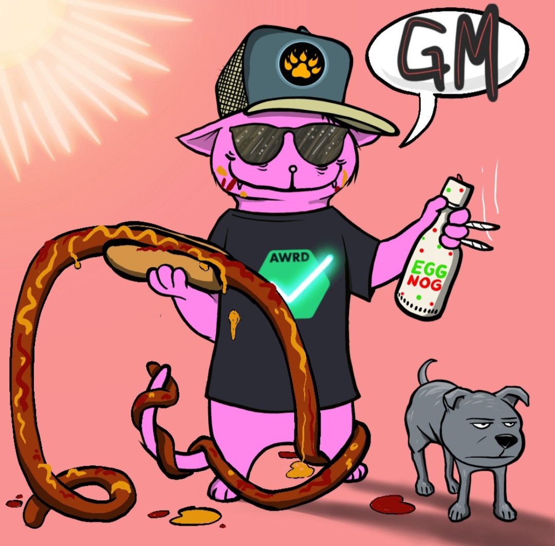 In honor of national Pet day <a href="/awardable_gg/">AWRD · Awardable</a> dropped a badge to add pets to your <a href="/BlazedCats/">BLAZEDCATS.ETH</a> My Holiday Party Cat loves his new pet😄