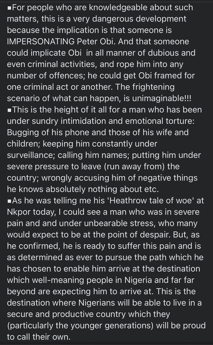 Hashafcee1's tweet photo. This is disheartening knowing a man like Peter Obi working tirelessly to give Nigerians the best but we all are sitting waiting and reluctant to go out for a peaceful protest. 

He can’t fight this fight alone well meaning Nigerians needs to come out to join him in this fight for liberation. 

Nigerians is your tired not tired? 😭😭

Read below. 👇👇👇
#RestoreOurMandateINEC