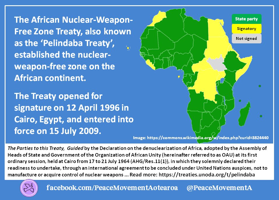 PeaceMovementA's tweet photo. Today in 1996 #PelindabaTreaty😊https://t.co/SjpcYyrbSS #TlatelolcoTreaty #RarotongaTreaty #SEANWFZ #CANWFZ #NWFZ👍@_AfricanUnion @afconeorg  @ForumSEC @OPANAL @CTBTO @UN_Disarmament @lotupasifika @PadreJB @4disarmament @timjonesbooks @CWSNZ @MarnieLloydd @AWoodward_NZ @RGDudley https://t.co/h2Td3qjUa9