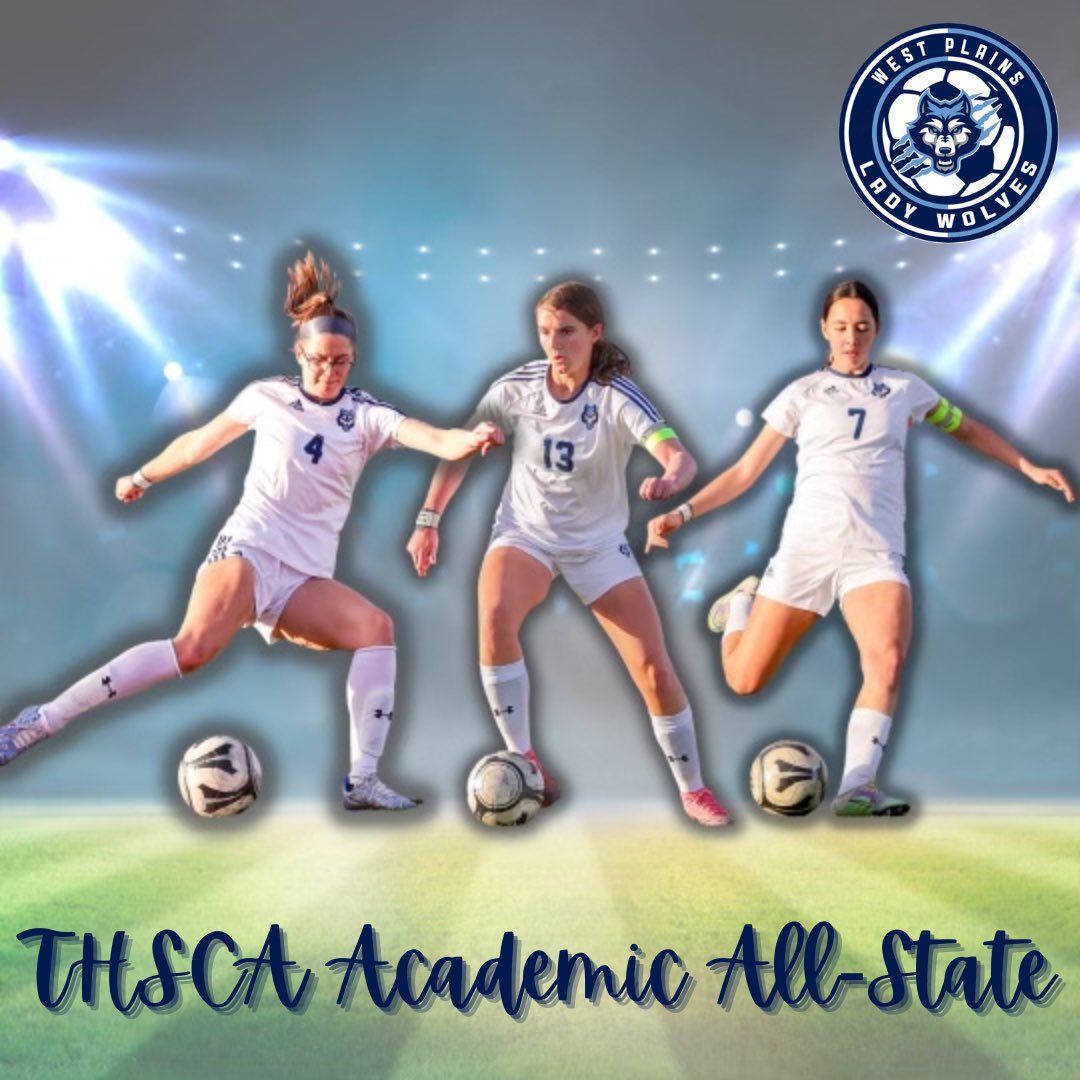WPlainsGSoccer's tweet photo. Congrats to our 3 seniors on being named @THSCAcoaches Academic All-State! 💙🐺 #LeadTheWay 

Sydney Lanigan- 1st Team
Cali Bessent- 2nd Team
Jessi Barfoot- Honorable Mention https://t.co/CXMiW2936k