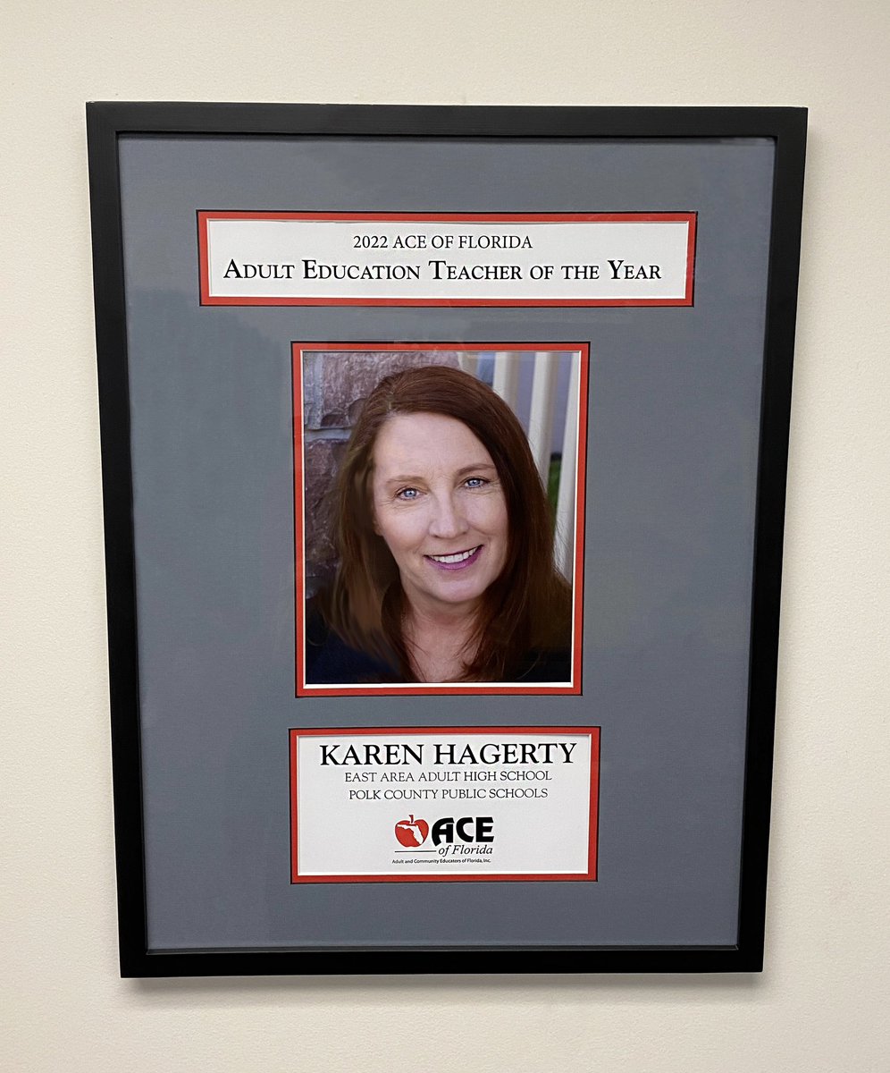 YoppToTheTop's tweet image. Proud to hang photos of the @ACEofFlorida Teacher + Administrator of the Year in our office at @EducationFL today! Thank you, Karen + Fred, for investing in our students + elevating adult education in our state! ☀️

#GetThere #YourWay 🧡