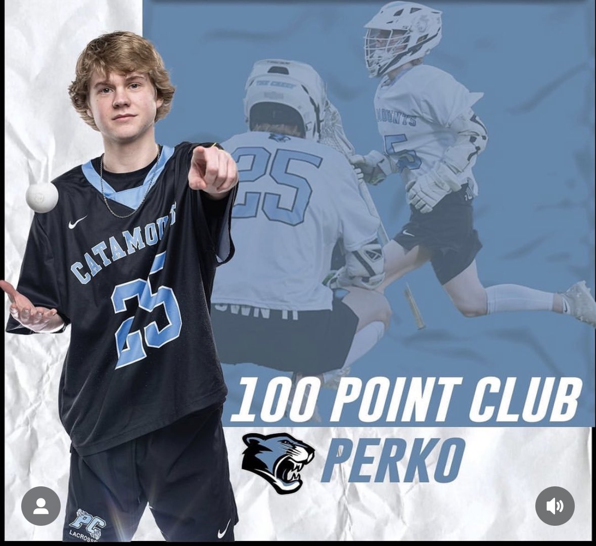 Congratulations to senior attackman Ty Perko on reaching 100 career points!