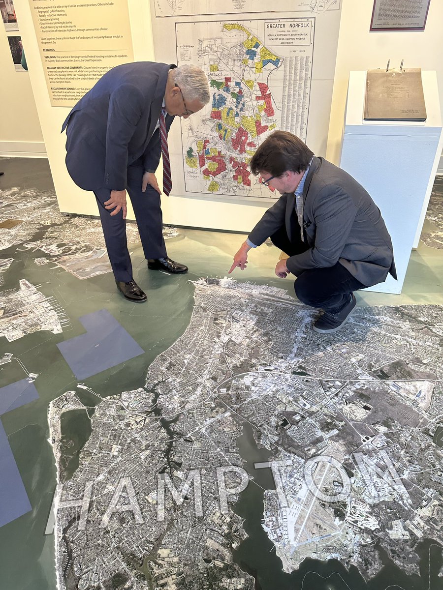 BobbyScott's tweet photo. I was given a tour of the Geography of Segregation in the 21st Century exhibit this afternoon at CNU. It is an exhibit that focuses on the impact of redlining and other harmful residential segregation practices. https://t.co/ivtbnpBRdi