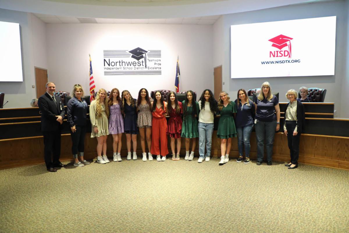 LeoAdamsMS's tweet image. Both 7th Grade Volleyball and Football teams were acknowledged at this weeks NISD Board Meeting for undefeated seasons! Shout out to our roaring student athletes and coaches for roaring seasons! 🦁🏐 🏈 🏆 🦁