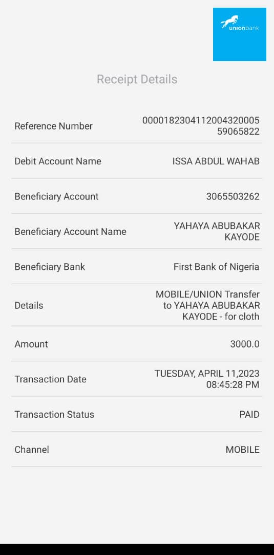 YahayaKayode1's tweet photo. @FirstBankngr Please, #3500 through POS and #3000 with Union bank sent to me yesterday (Tuesday) yet to be received https://t.co/ZD5SJIhmpH