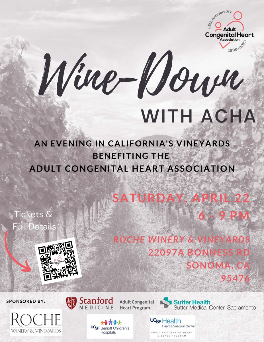 Excited to support our ACHD community and what a great way to honor Elyse Foster! Thanks <a href="/ACHA_Heart/">ACHA</a> - looking forward to a beautiful evening with colleagues, friends, patients and families. <a href="/UCSFCardiology/">UCSF Cardiology</a> <a href="/UCSFChildrens/">UCSF Benioff SF</a> <a href="/HeartUCSF/">UCSF Heart & Vascular Care</a> <a href="/UCSFChildrens/">UCSF Benioff SF</a> <a href="/ACHDatStanford/">The Adult Congenital Heart Program at Stanford</a> <a href="/sutter/">Péché Mignon</a> @Kaiser
