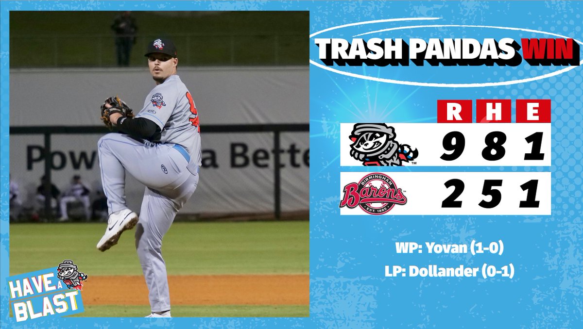 Rocket City Trash Pandas on Twitter "Trash Pandas with their first road win of the season! 🚀"