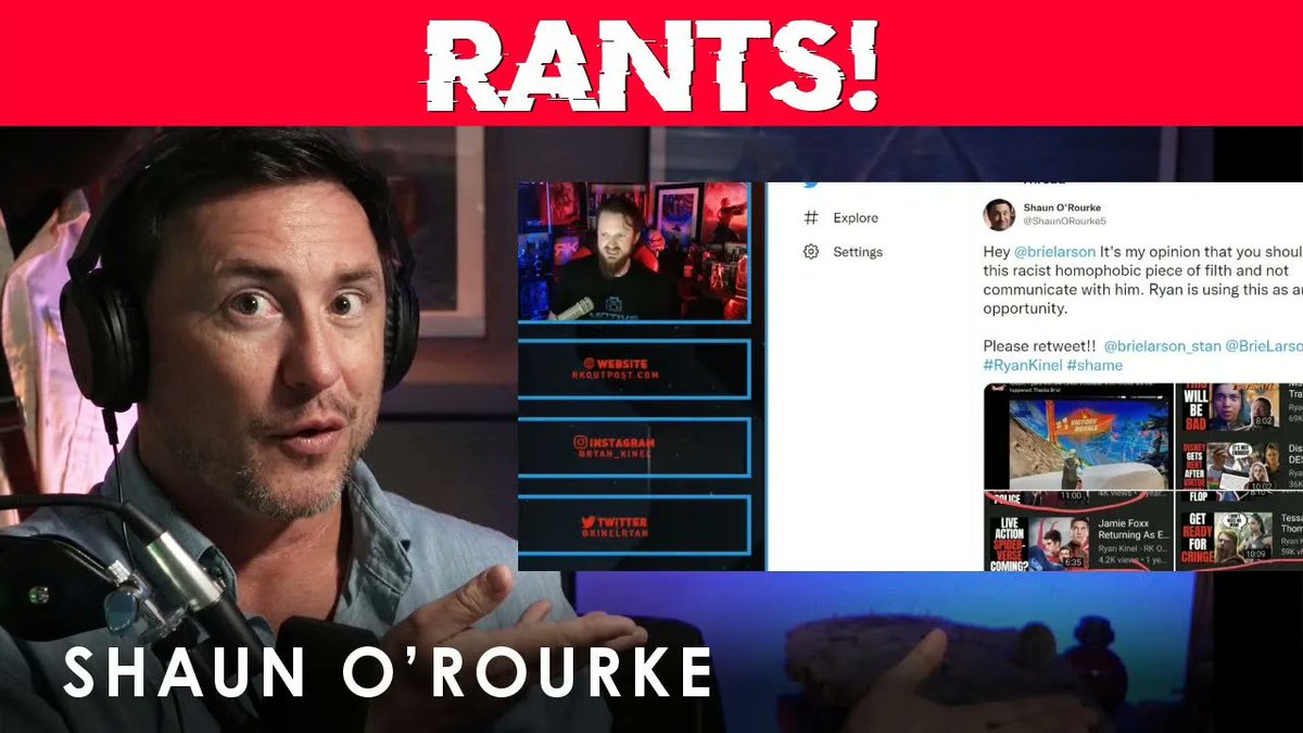 ShaunORourke75's tweet photo. Ryan Kinel Attacks Me, and Hates Brie Larson.
We have the receipts!!
https://t.co/kPrmGq8uUw
#GeeksandGamers #RKOutPost #BrieLarson https://t.co/sBNwPZ6bF5