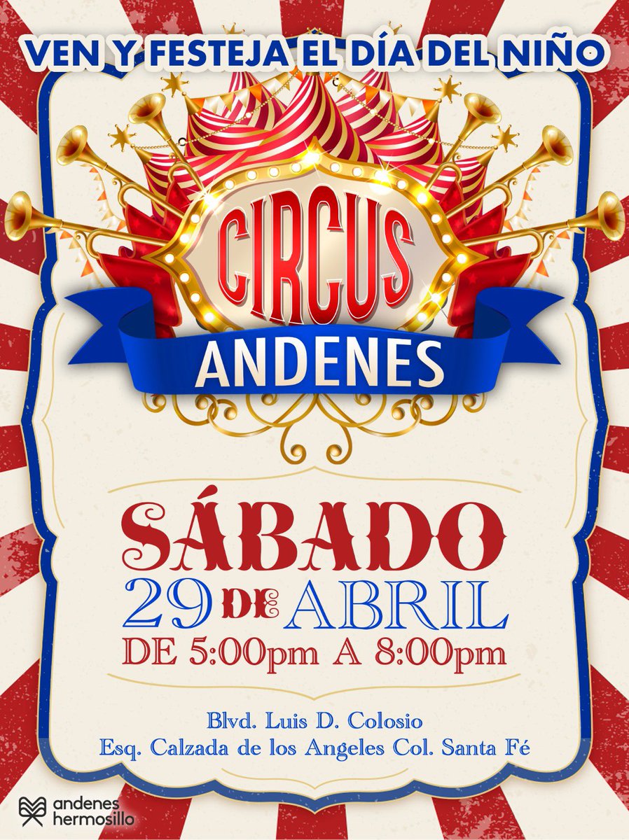 andeneshmo's tweet photo. 🎪Este DÍA DEL NIÑO Trae a tus pequeños a Plaza Andenes y festeja su día en GRANDE🥳 Shows de Circo, Actividades recreativas, Juegos, Regalos y Más... 🤹🏽‍♀️

#diadelniño #festejo #diversión #andeneshermosillo #unlugardondetodoesposible https://t.co/vr1ySxFEZe
