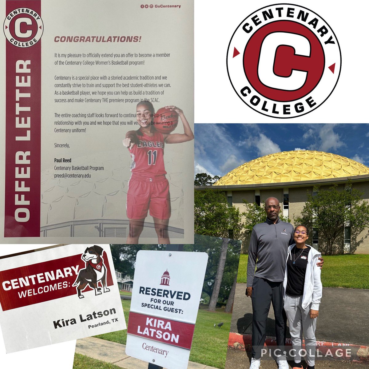 I had an amazing visit with Coach Reed and great conversations with Athletic Director, Mr. David Orr and the Director of Sports Medicine Dr. Rinder while touring this beautiful campus. Thank you for the offer to further my academic and athletic career with Centenary! #gocentenary