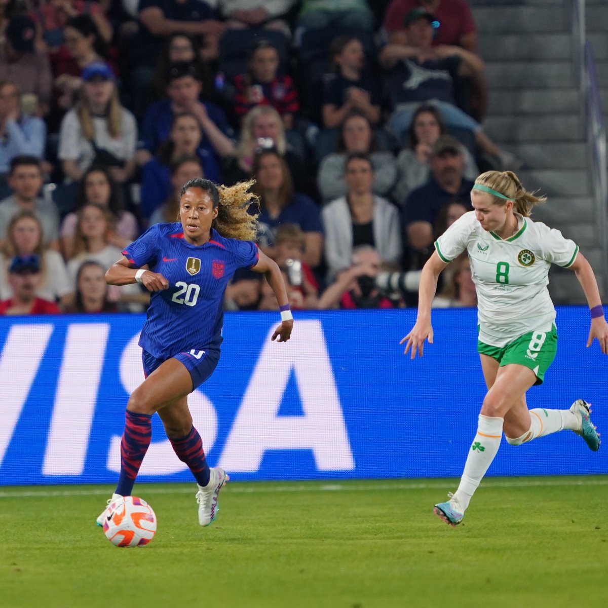 USWNT's tweet photo. First cap as a mom! 

Welcome back, @CaseyKrueger 💙 https://t.co/itJRJOjhsr