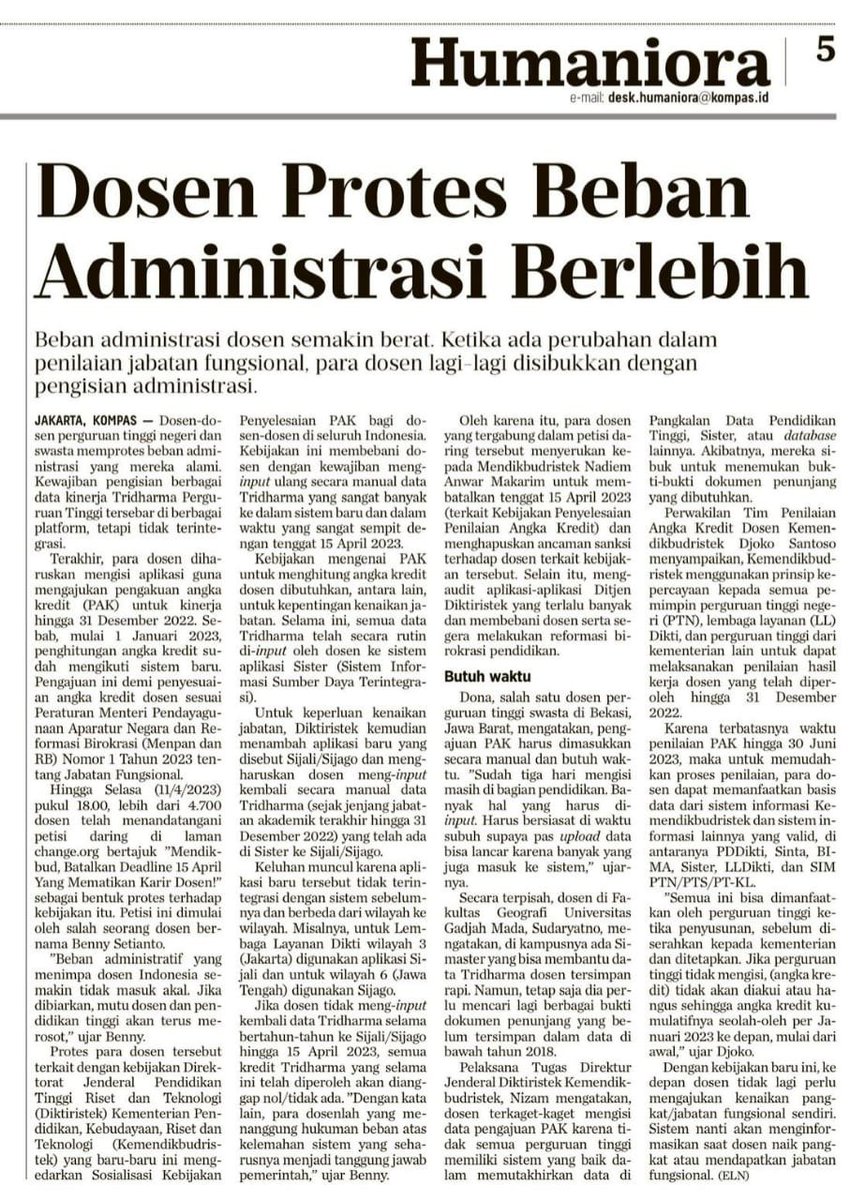 yanuarnugroho's tweet photo. dua screenshot @hariankompas dan petisi ini beredar sangat luas di kalangan dosen di indonesia. situasi ini memang HARUS serius ditangani @Kemdikbud_RI. persoalan ketidakmampuan integrasi sistem jangan ditanggungkan konsekuensinya pada dosen. tidak adil. 

https://t.co/eh730eFa0Z https://t.co/uuAqaDI0xR