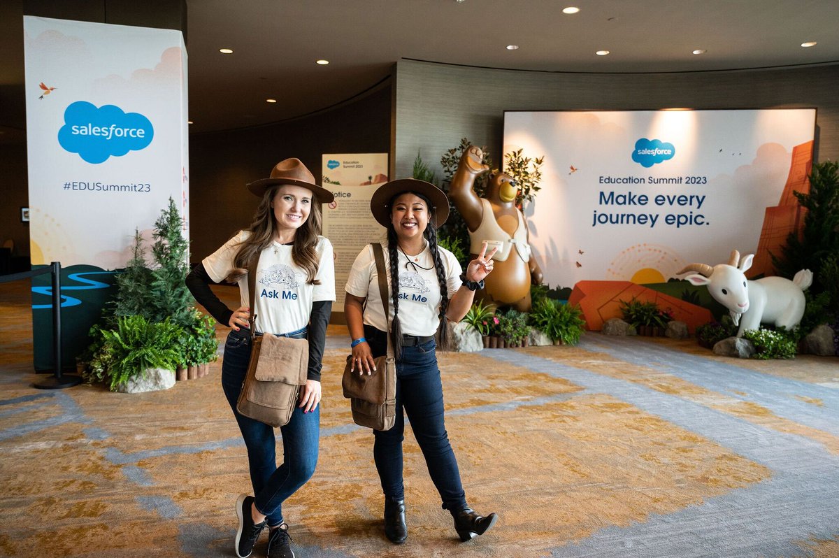 Dreamforce's tweet photo. #EduSummit23 Day 1 ✅ 

We had so much fun rounding up our Education Trailblazer community today. What was your favorite moment? https://t.co/LFcWgZ3vV3